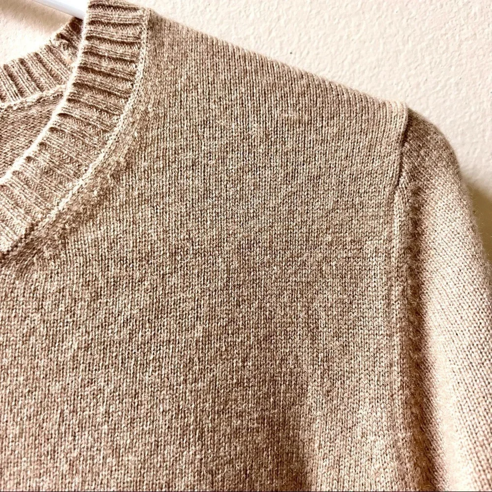 UNIQLO Cashmere oversized Mocha Whipstitch Knit pullover Sweater womens size M